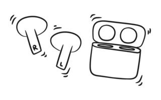 Hand Drawing of Wireless Earphone vector