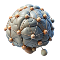 extraordinary artistic Digital Brain Network Complex Structure Transparent Background original png