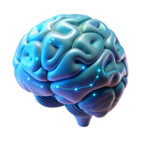 extraordinary rustic Digital Brain Rendering Glowing Lines Transparent Background premium png