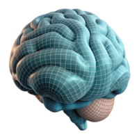 wonderful modern Digital Brain Model Wireframe View Transparent Background 4K png