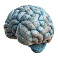 wonderful abstract Digital Brain Model Wireframe View Transparent Background professional png
