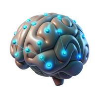 vibrant creative Digital Brain Scan with Highlighted Areas Isolated original png