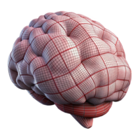 beautiful creative Digital Brain Model Wireframe View Transparent Background high resolution png
