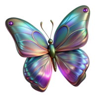 wonderful minimalist Digital Butterfly with Iridescent Wings Isolated on Transparent Background genuine png