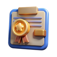 magnificent classic Digital Certificate Icon Cutout with Gold Seal high resolution png