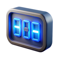 elegant modern Digital Clock Display Blue Led Transparent Background genuine png