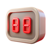 extraordinário clássico digital relógio exibição vermelho conduziu transparente fundo detalhado png
