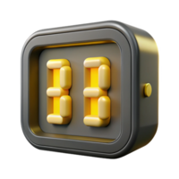 impressive creative Digital Clock Display Yellow Led Isolated original png