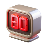 magnificent minimalist Digital Clock Display Red Led Transparent Background high resolution png