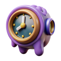 stunning artistic Digital Clock Melting in Virtual Reality Cutout Isolated professional png
