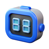 elegant modern Digital Clock Time Display Blue Digits Cutout genuine png