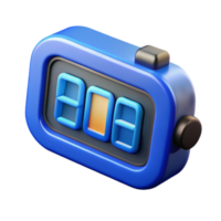 beautiful artistic Digital Clock Time Display Blue Digits Cutout authentic png