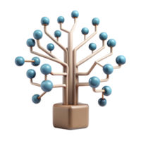 magnificent minimalist Digital Evolution Abstract Tree with Data Branches Cutout genuine png