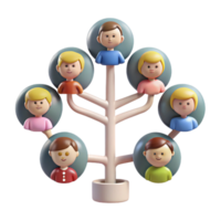 wonderful artistic Digital Family Tree Connecting Generations Cutout high quality png