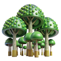 extraordinary contemporary Digital Forest with Binary Code Trees Isolated high quality png