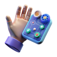 serene rustic Digital Hand Interacting with Virtual Interface Isolated high quality png