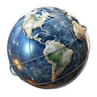 beautiful modern Digital Globe with Satellite Orbits Transparent high resolution png