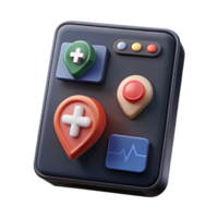impressive rustic Digital Health App Interface Dark Mode Transparent Background authentic png