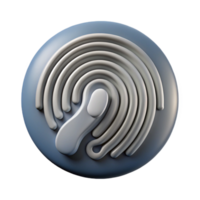 stunning abstract Digital Identity Icon Cutout with Gray Fingerprint original png