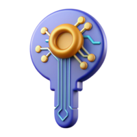 magnificent artistic Digital Key Icon with Circuitry Design Cutout genuine png