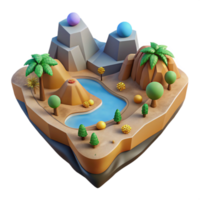 serene abstract Digital Landscape Cutout with Perspective View detailed png