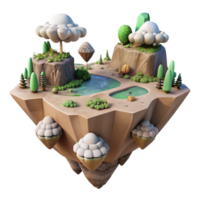 magnificent traditional Digital Landscape with Floating Islands Transparent Background authentic png