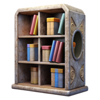vibrant artistic Digital Library Bookshelf Cutout high resolution png