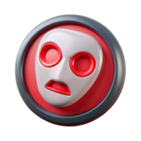 extraordinary rustic Digital Mask Icon Button Isolated with Red Outline high resolution png