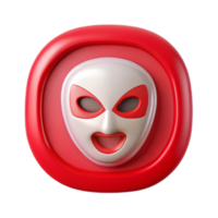 magnificent vintage Digital Mask Icon Button Isolated with Red Outline high resolution png