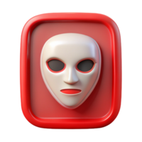 extraordinary modern Digital Mask Icon Cutout with Red Border high resolution png