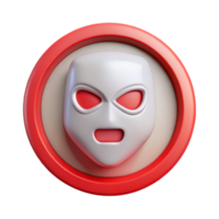 extraordinary traditional Digital Mask Icon Button Isolated with Red Outline genuine png
