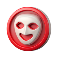 wonderful creative Digital Mask Icon Button Isolated with Red Outline professional png