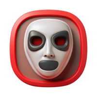 wonderful rustic Digital Mask Icon Cutout with Red Border high resolution png