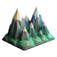 beautiful creative Digital Mountain Range Cutout with Low Poly Style original png