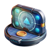 serene contemporary Digital Teleportation Interface Hud Display Transparent Background high quality png