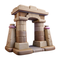vibrant minimalist Dimensional Gateway Ancient Ruins Isolated Element high quality png