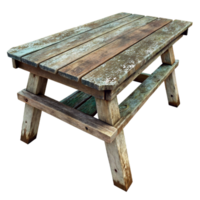 wonderful modern Dilapidated Wooden Table Isolated authentic png