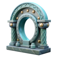 stunning vintage Dimensional Gateway Circular Frame Isolated detailed png