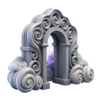 extraordinary modern Dimensional Gateway Swirling Mist Silver Isolated genuine png