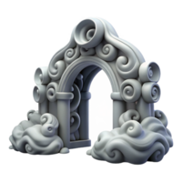 beautiful minimalist Dimensional Gateway Swirling Mist Silver Isolated detailed png