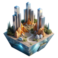beautiful abstract Dimensional Shift Landscape Mirrored Isolated Element 4K png
