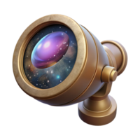 impressive modern Distant Galaxy Through Cracked Telescope Lens Transparent Background high quality png