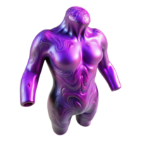 serene minimalist Distorted Body Isolated with Purple Distortion detailed png