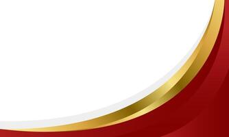 Red and Gold Abstract Curve Background, Modern design vector