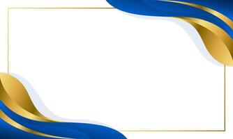 Elegant Blue and Gold Abstract Wave Background. Modern border and frame design vector