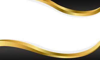 Simple Black and Gold Abstract Wave Background. vector