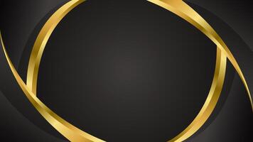 Minimalist Black and Gold Abstract Curve Background. Modern luxury design vector