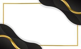 Minimalist black and gold frame background, modern design vector