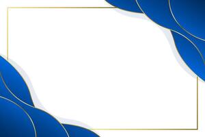 Modern Blue and Gold border Background, abstract wave shapes vector