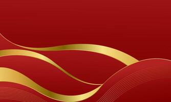 Elegant Red and Gold Abstract Wave Background. Modern luxury design. Suitable for Invitations, awards, templates, banners, covers, posters, presentations, web, and pages vector